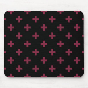 Mulberry polka kor på svart musmatta
