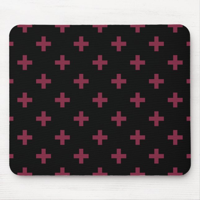 Mulberry polka kor på svart musmatta (Framsidan)