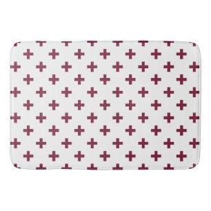 Mulberry polka kor på vit badrumsmatta