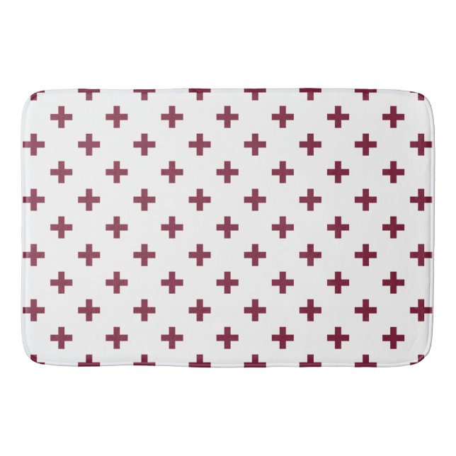 Mulberry polka kor på vit badrumsmatta (Framsidan)