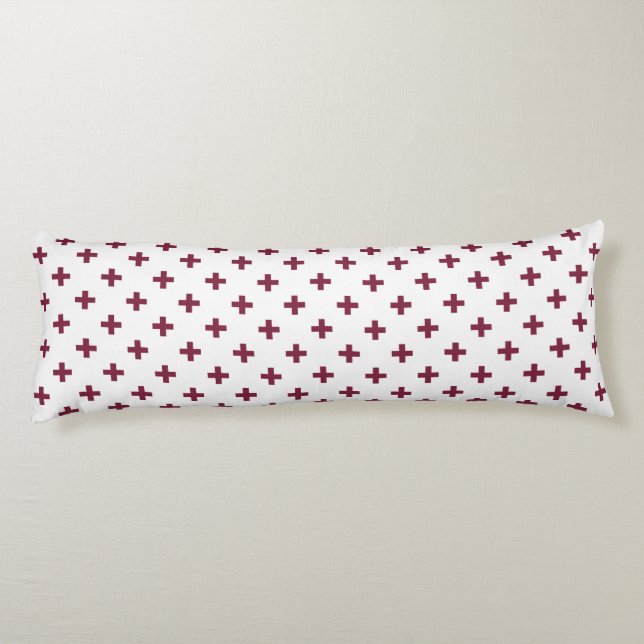 Mulberry polka kor på vit kroppskudde (Baksidan)