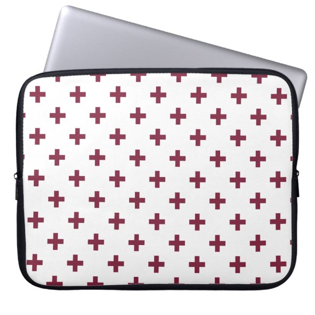Mulberry polka kor på vit laptop fodral (Framsidan)