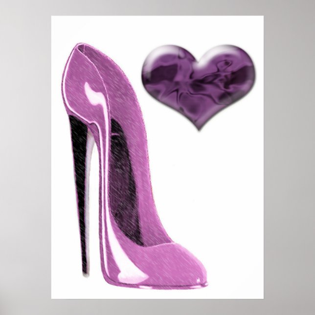 Mulberry Rosa Stiletto Shoe and Heart Poster (Framsidan)