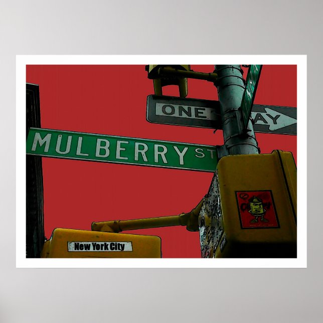 "Mulberry Street: Little Italien" New York City Poster (Framsidan)