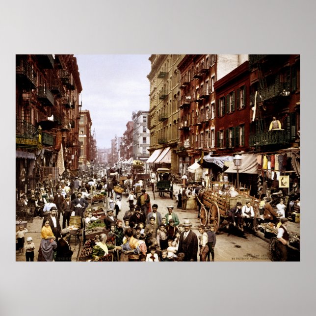 Mulberry Street, New York City, NY 1900 Poster (Framsidan)