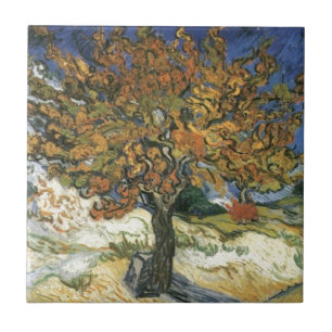 Mulberry Träd av van Gogh Kakelplatta