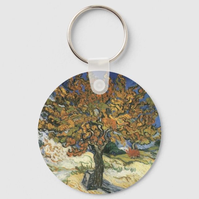 Mulberry Träd av van Gogh Nyckelring (Framsida)
