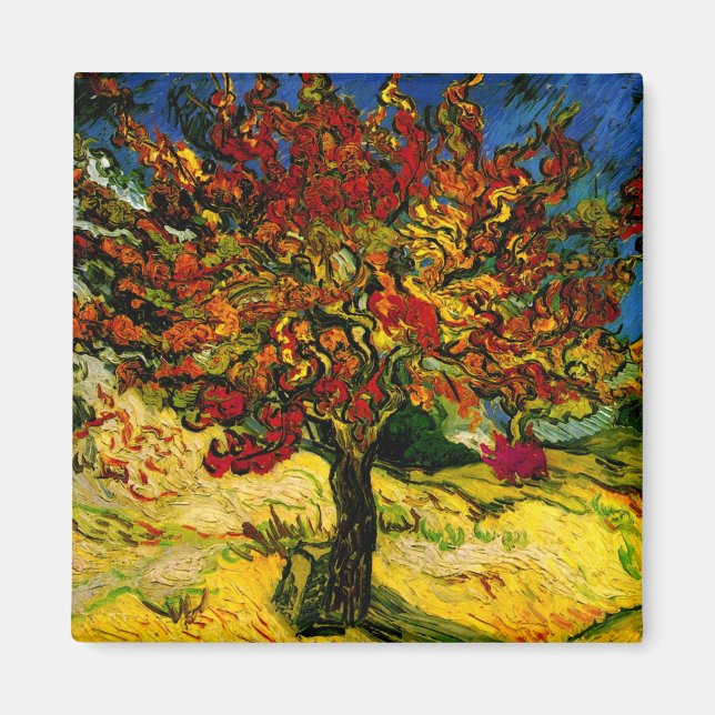 Mulberry Träd Van Gogh Fine Art Magnet (Framsidan)
