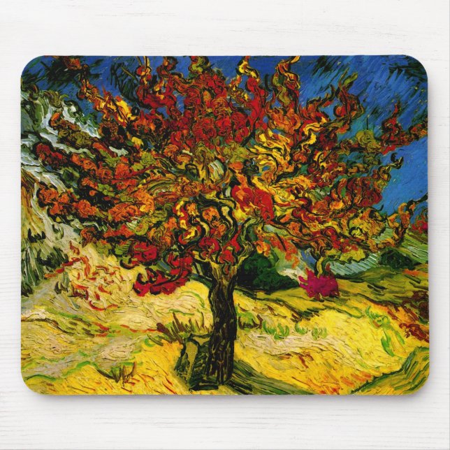 Mulberry Träd Van Gogh Fine Art Musmatta (Framsidan)