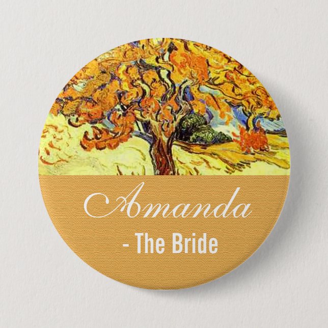 Mulberry Träd, Vincent van Gogh. Bröllop bride Knapp (Framsida)