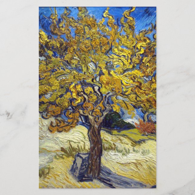 Mulberry Träd. Vincent Van Gogh. Fomous art. (Framsida)