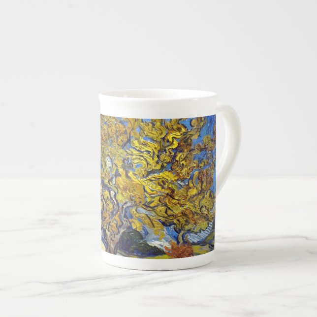 Mulberry Träd. Vincent Van Gogh. Fomous art. Benporslin Mugg (Framsida höger)