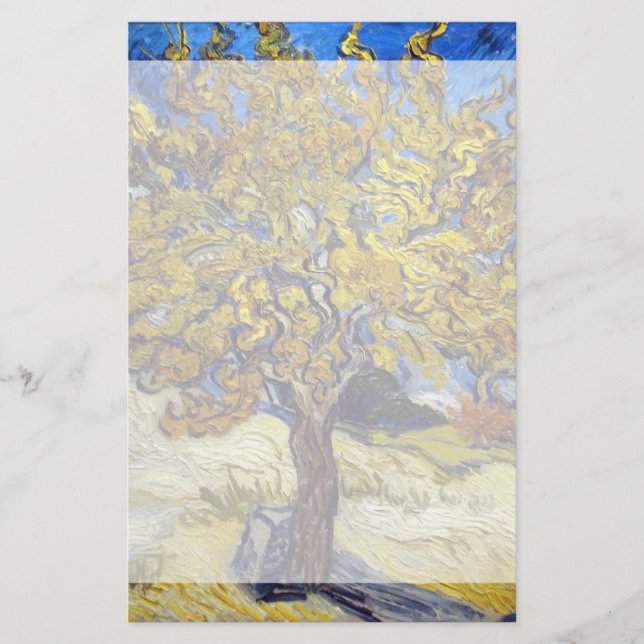 Mulberry Träd. Vincent Van Gogh. Fomous art. Brevpapper (Framsida)