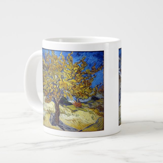 Mulberry Träd. Vincent Van Gogh. Fomous art. Jumbo Mugg (Framsida vänster)