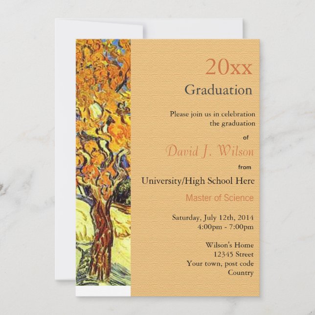 Mulberry Träd, Vincent van Gogh studenten Inbjudningar (Framsida)