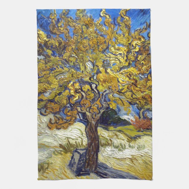 Mulberry Träd, Vincent van Gogh. Vintage Kökshandduk (Vertikal)