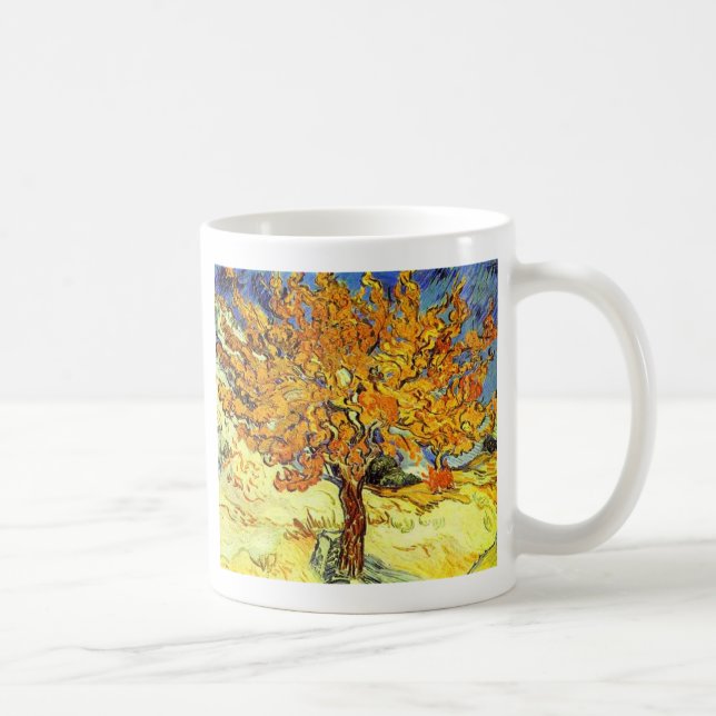 Mulberry Träd, Vincent van Gogh. Vintage konst Kaffemugg (Höger)