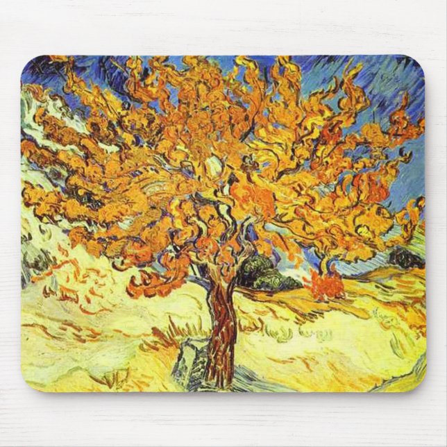 Mulberry Träd, Vincent van Gogh. Vintage konst Musmatta (Framsidan)