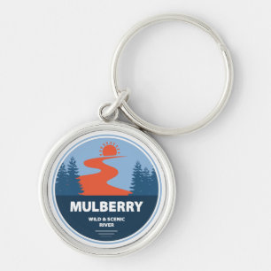 Mulberry Vild and Scenia River, Arkansas Rund Silverfärgad Nyckelring