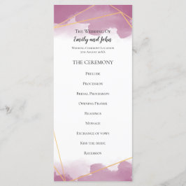 Mulberry Watercolor Guld Geometric Linjer Bröllop Program