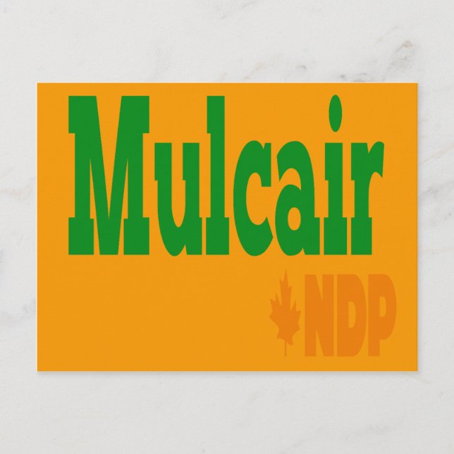Mulcair NDP Vykort (Framsida)
