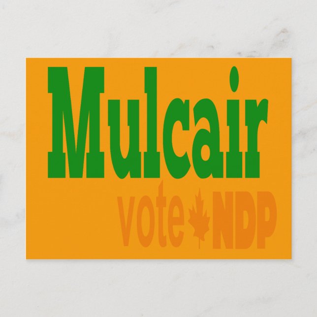 Mulcair Vote NDP Vykort (Framsida)