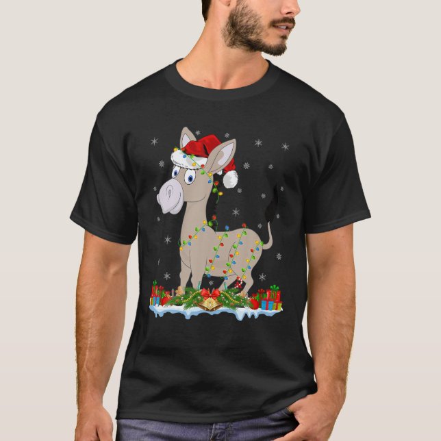 Mule Älskare Family Matching Santa Hat Mule Christ T Shirt (Framsida)