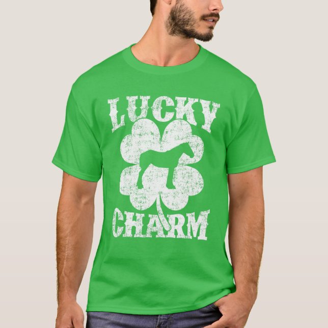 Mule Älskare Shamrock Lucky Charm Mule St Patrick' T Shirt (Framsida)
