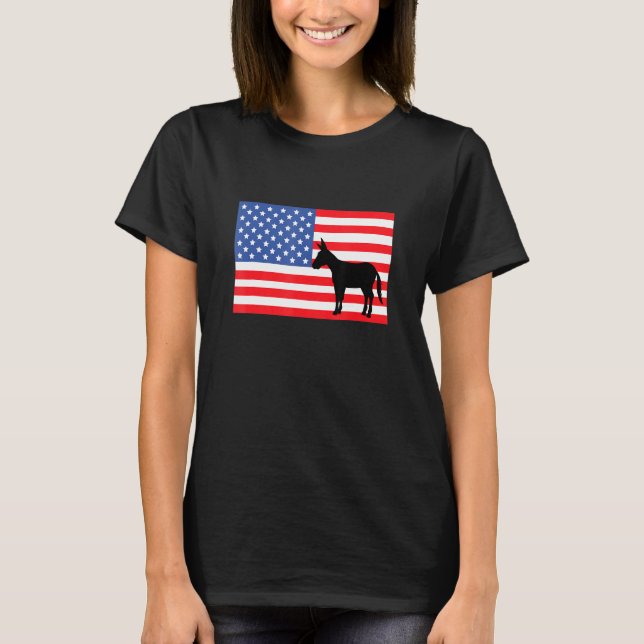 Mule American Flagga Mule American Flagga T Shirt (Framsida)