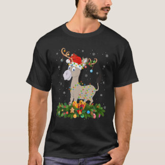 Mule Animal Lover Reindeer Santa Hat Mule Christma T Shirt