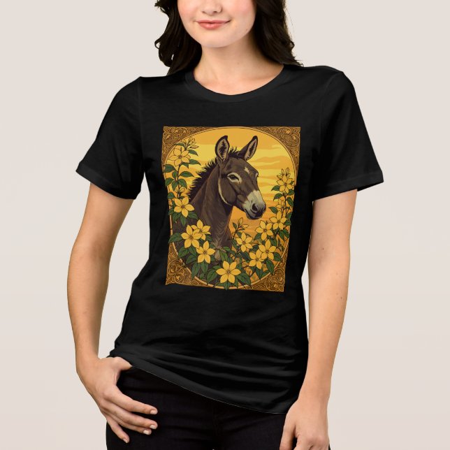 Mule Arbetsdjur Omgiven Av Gul Jasmin T Shirt (Framsida)