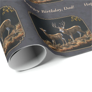 Mule Hjort Buck and Doe Grått Anpassningsbar Presentpapper