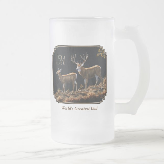 Mule Hjort Buck & Doe Monogram Frostat Ölglas (Höger)