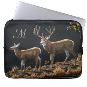Mule Hjort Buck & Doe Monogram Laptop Sleeve
