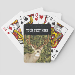 Mule Hjort Camo Hunting Antlers Buck Anpassningsba Casinokort