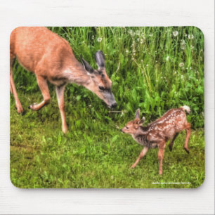 Mule Hjort Fawn & Mor Wildlife Photo Musmatta