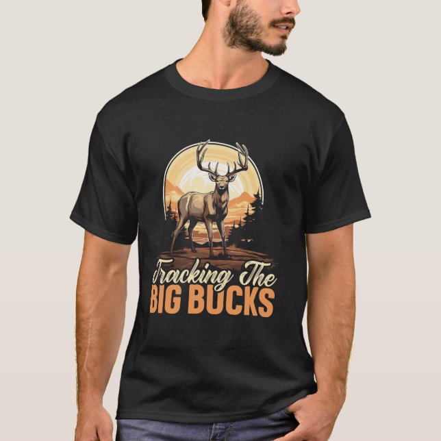Mule Hjort Hunter Animal Hunt Rifle Hunting Long S T Shirt (Framsida)