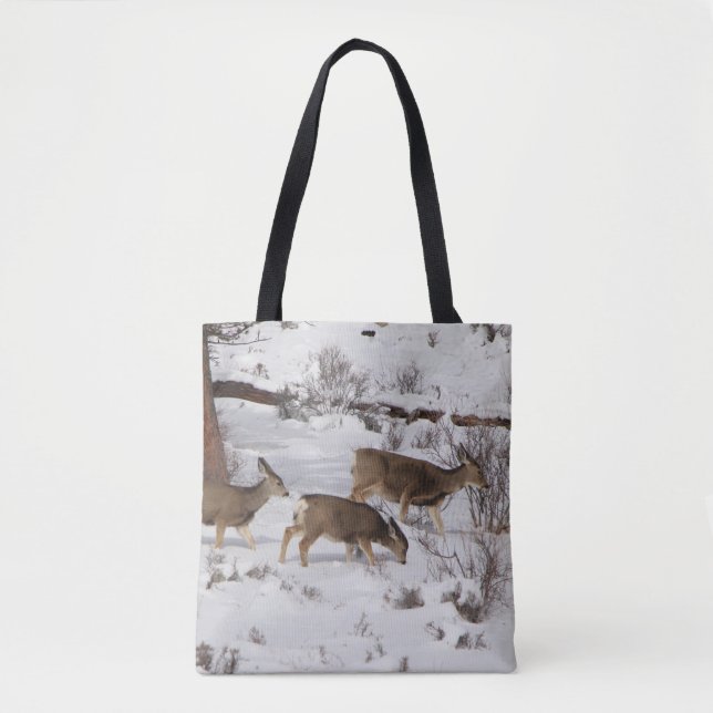 Mule Hjort och Elk Tote Bag Tygkasse (Framsida)