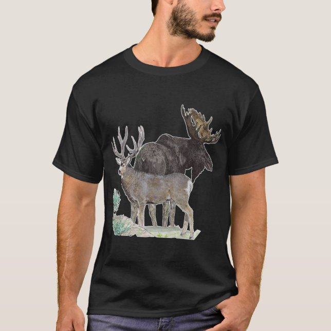 MULE HJORT OCH MOOSE ART  T SHIRT (Framsida)