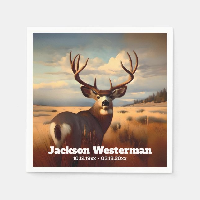 Mule Hjort on Prairie Memorial Pappersservett (Framsidan)
