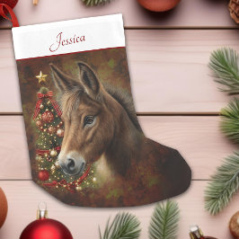 Mule Holiday Christmas Tree Animal Personalized Liten Julstrumpa