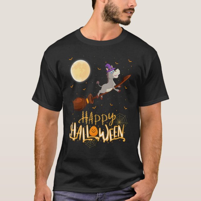 Mule Ride Witch Pistol Mule Halloween T Shirt (Framsida)
