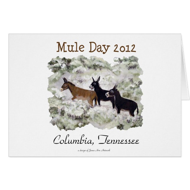 "Muledag 2012: Columbia Tn.", Horisontalkort Hälsningskort (Framsidan Horizontal)