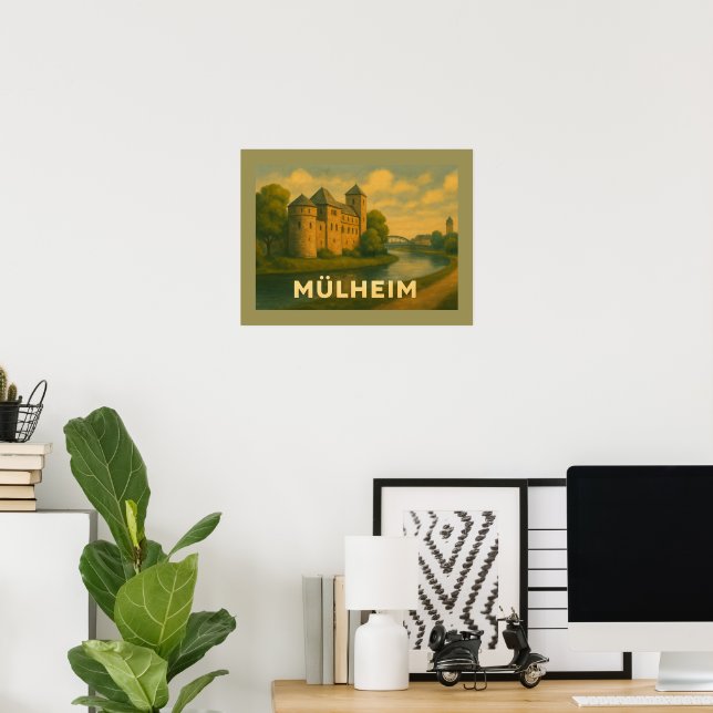 Mülheim Tyskland Stad Konst Poster (Hemmakontoret)
