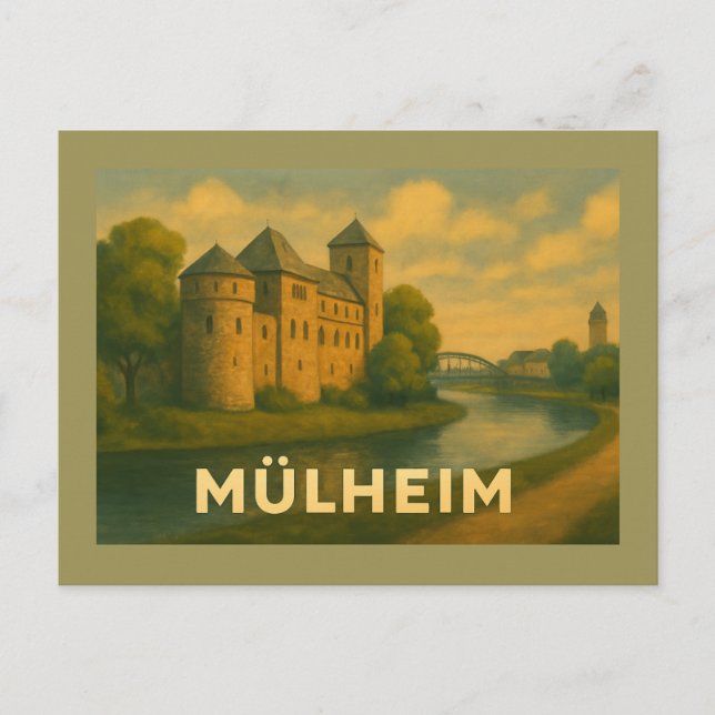 Mülheim Tyskland Stadskonst Vykort (Framsida)