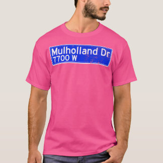 Mulholland Dr Street Sign Distress T Shirt