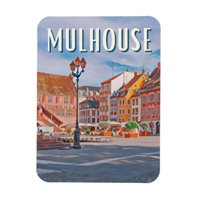 Mulhouse Photo Vintage Magnet (Vertikal)