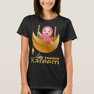 Mulim Hijabi Girl Fasting Ramadan Mubarak Kareem 2 T Shirt