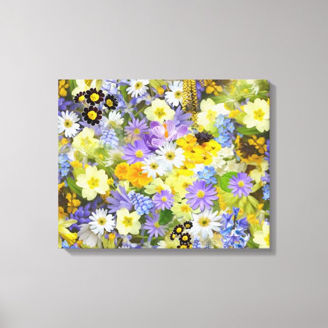 MULITFÄRGAD BLOMMIGT BAKGRUND MÖNSTER CANVASTRYCK (Framsida)