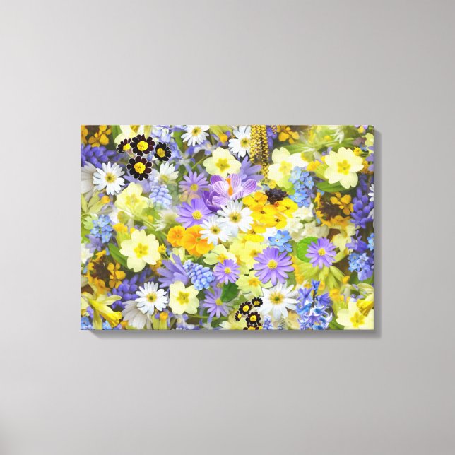 MULITFÄRGAD BLOMMIGT BAKGRUND MÖNSTER CANVASTRYCK (Framsida)